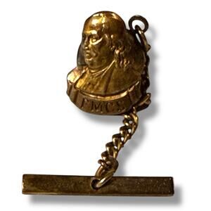 VTG Franklin Mint Collectors Tie Tack 10k Gold Plate Franklin Bust Acid Tested
